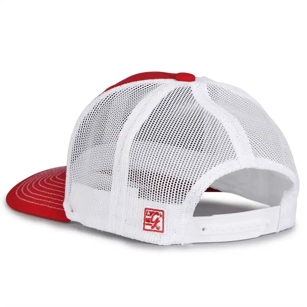 The Game Gb452e Everyday Trucker Cap - Red White - 6 7/8’’ - 7 5/8’’