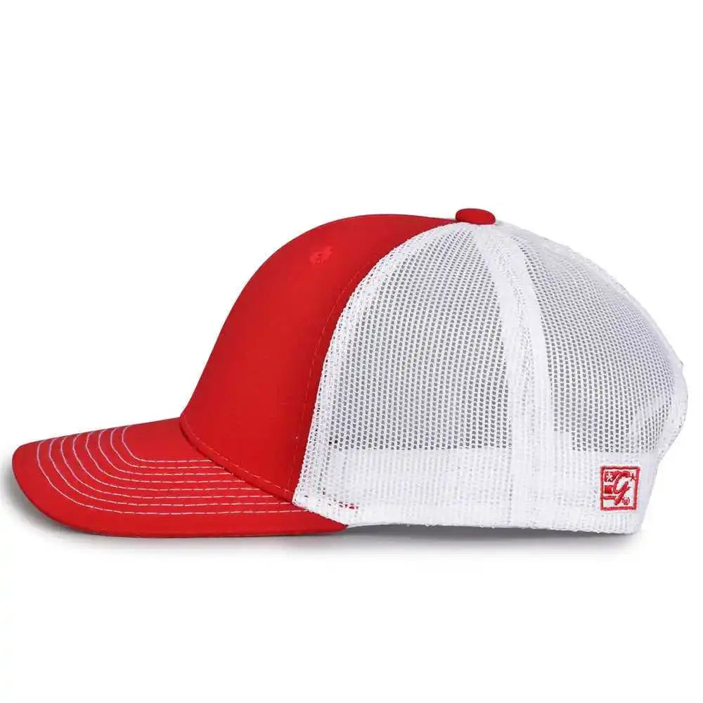 The Game Gb452e Everyday Trucker Cap - Red White - 6 7/8’’ - 7 5/8’’