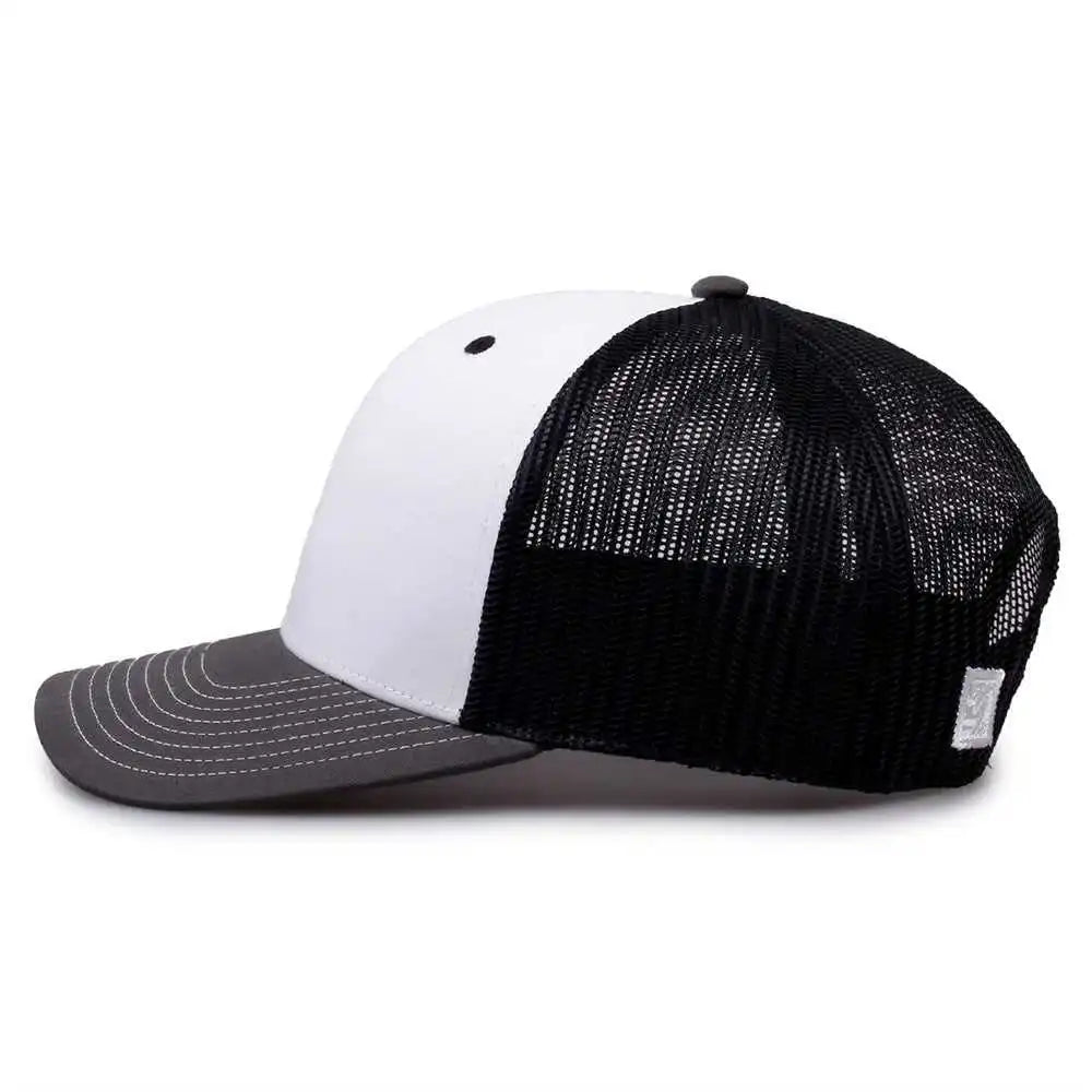 The Game Gb452e Everyday Trucker Cap White Charcoal Black / 6 7/8’’ 7 5/8’’