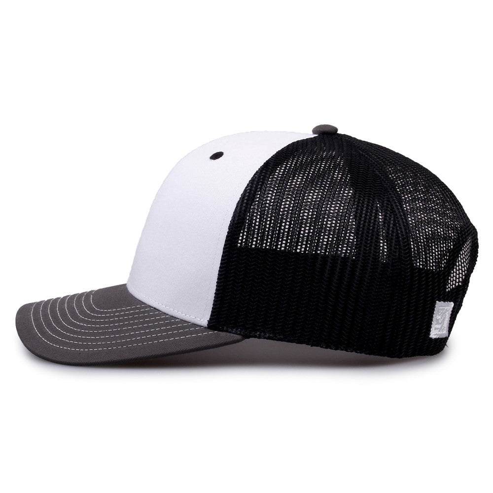 The Game Gb452e Everyday Trucker Cap - White Charcoal Black