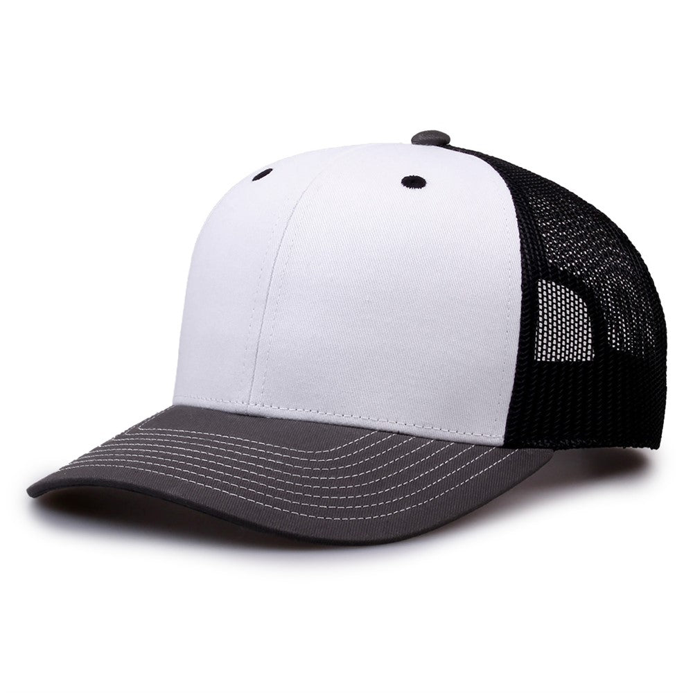 The Game Gb452e Everyday Trucker Cap - White Charcoal Black