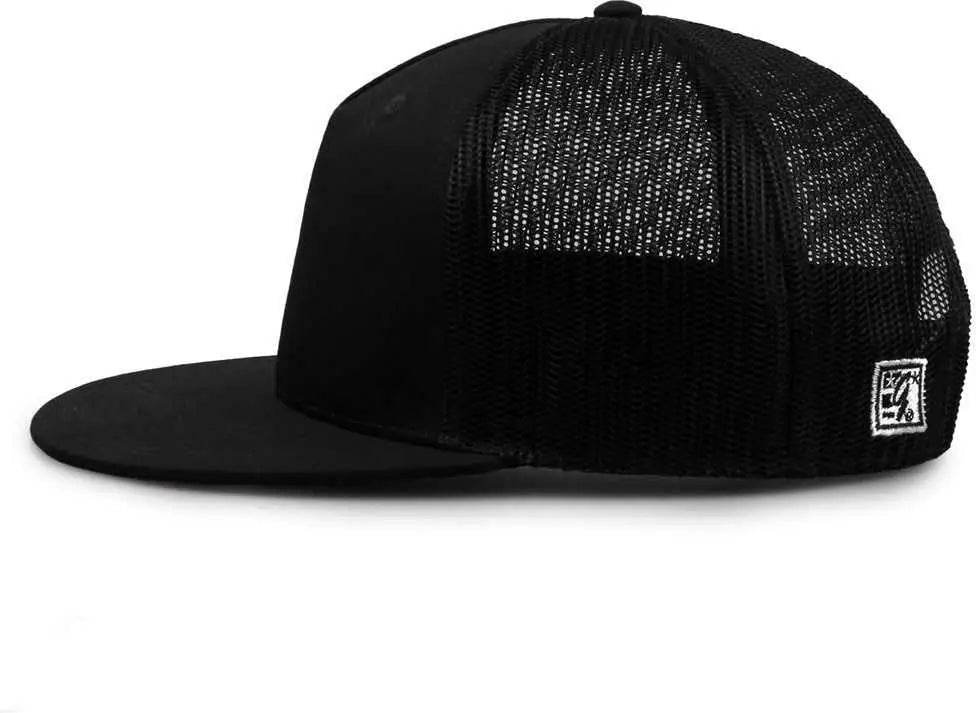 The Game Gb452f Five Panel Everyday Trucker Cap - Black