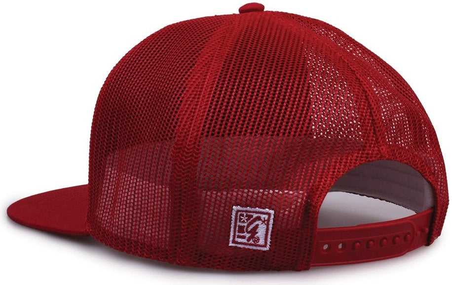 The Game Gb452f Five Panel Everyday Trucker Cap - Cardinal - Osfm