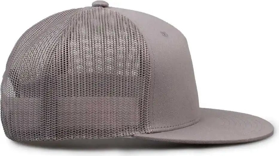 The Game Gb452f Five Panel Everyday Trucker Cap - Light Gray - Osfm