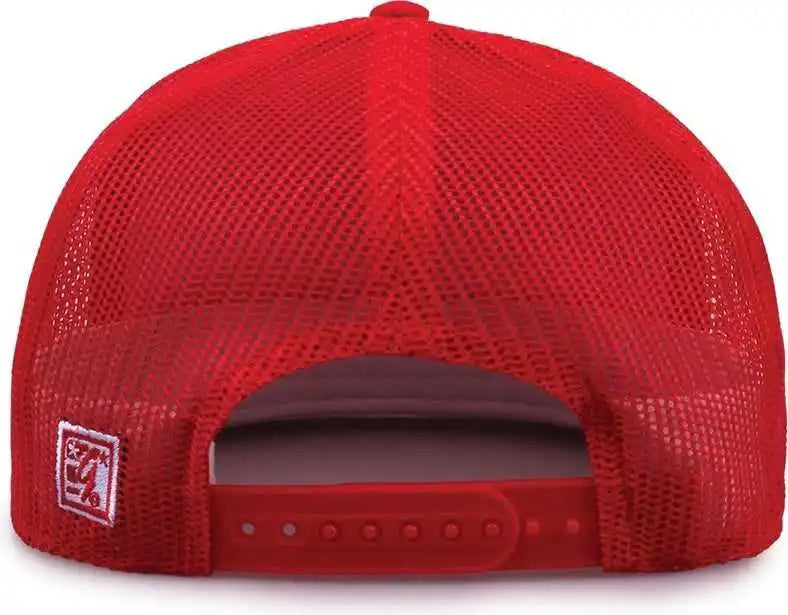 The Game Gb452f Five Panel Everyday Trucker Cap - Red