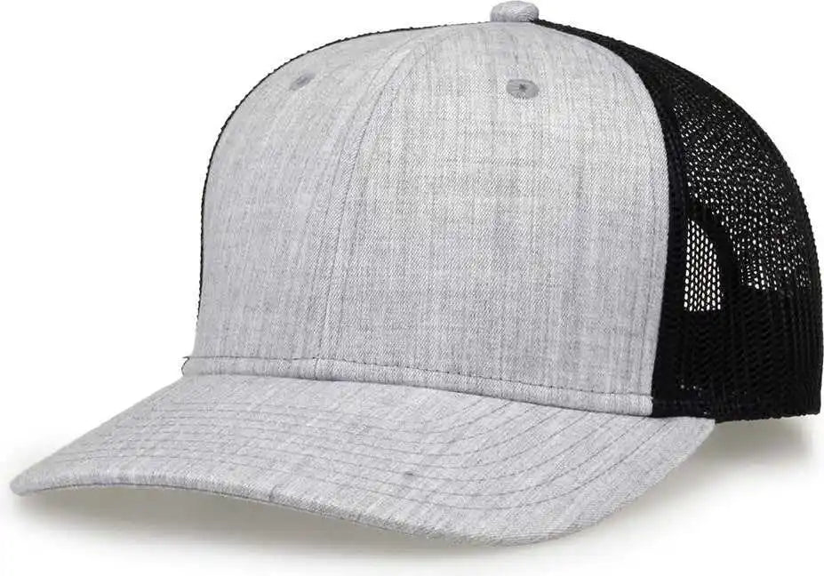 The Game Gb452h Heather Everyday Trucker Cap - Gray Black