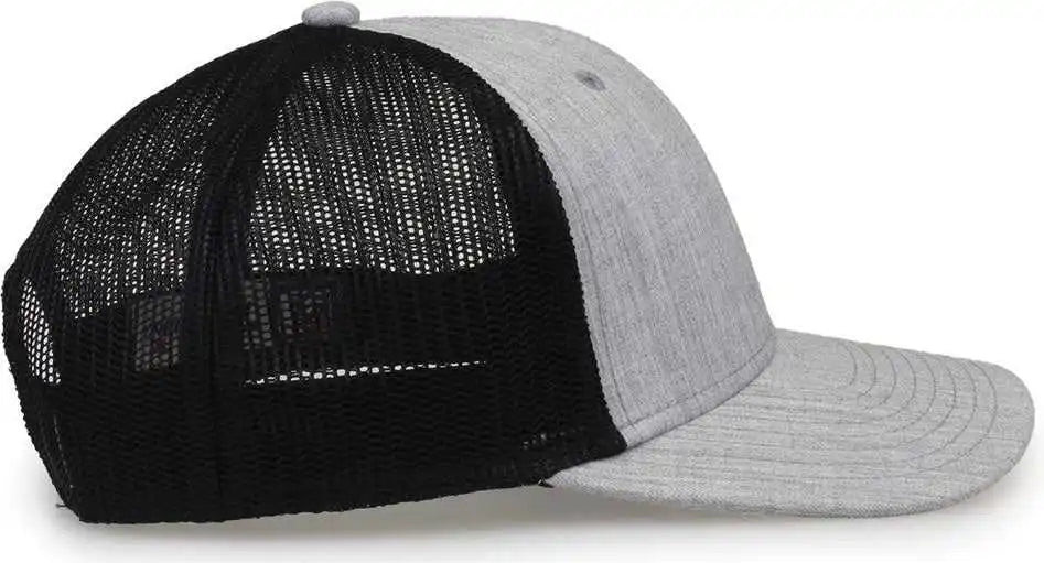 The Game Gb452h Heather Everyday Trucker Cap - Gray Black