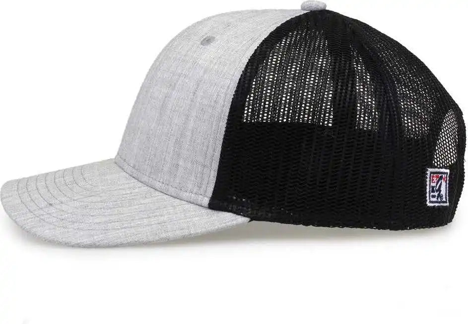 The Game Gb452h Heather Everyday Trucker Cap - Gray Black