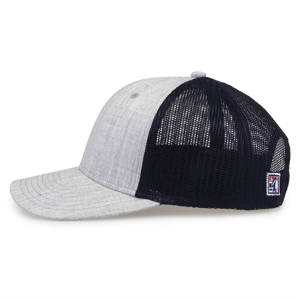 The Game Gb452h Heather Everyday Trucker Cap - Gray Navy
