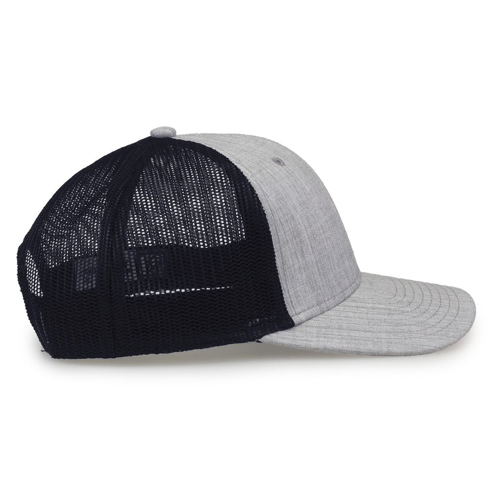The Game Gb452h Heather Everyday Trucker Cap - Gray Navy