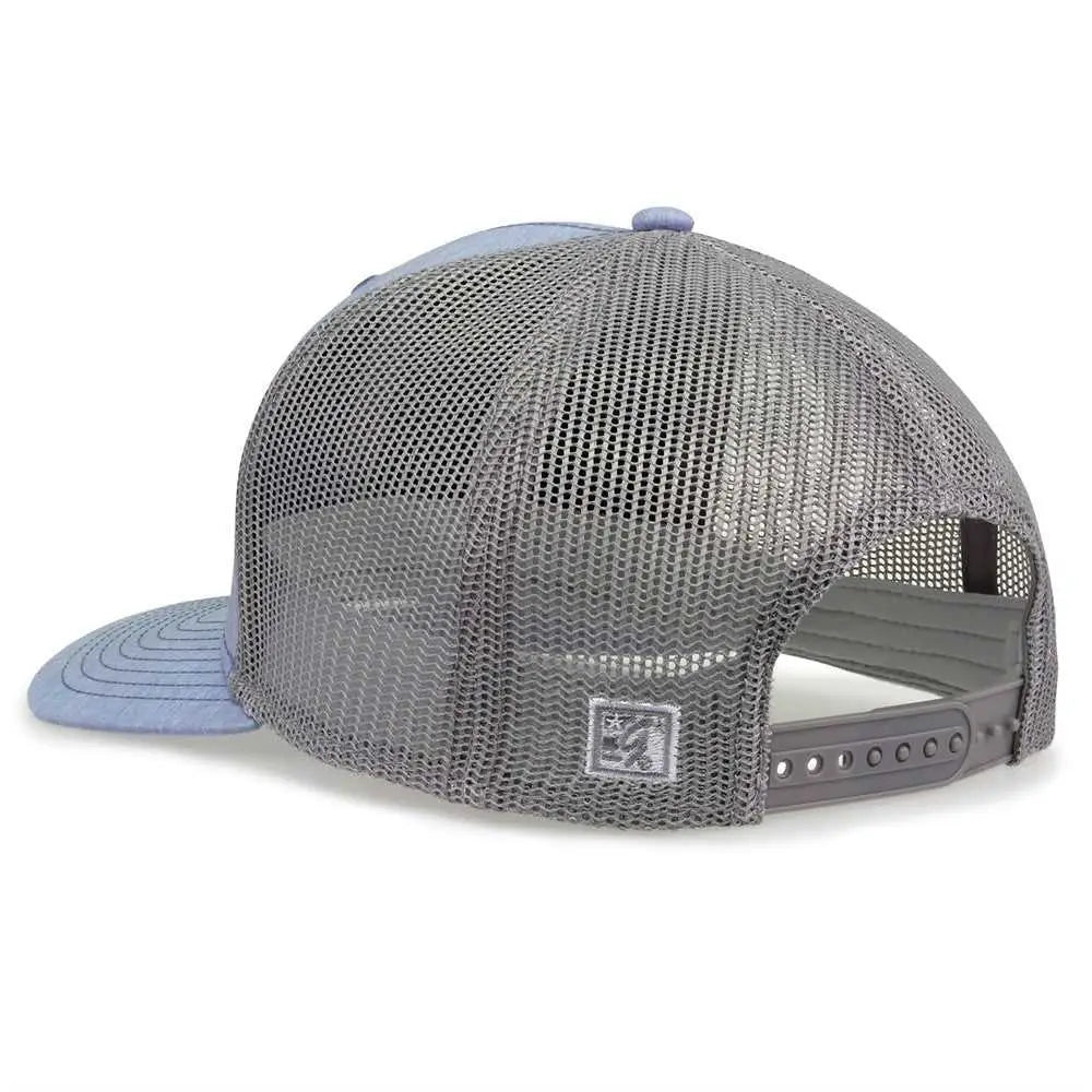 The Game Gb452h Heather Everyday Trucker Cap - Light Blue
