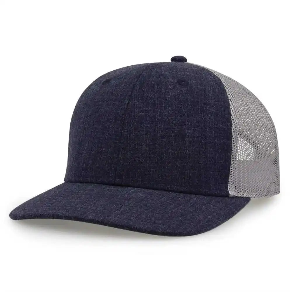 The Game Gb452h Heather Everyday Trucker Cap Navy / one Size Fits Most