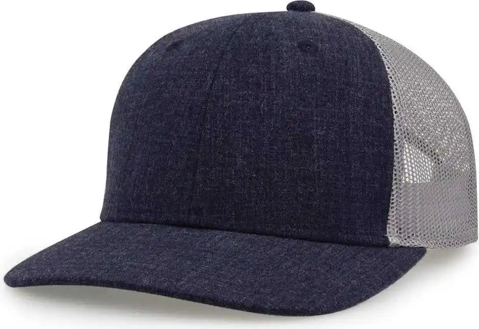 The Game Gb452h Heather Everyday Trucker Cap - Navy - one Size Fits Most
