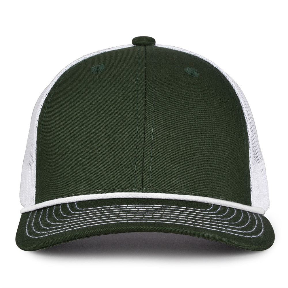 The Game Gb452r Rope Everyday Trucker Cap - Dark Green White