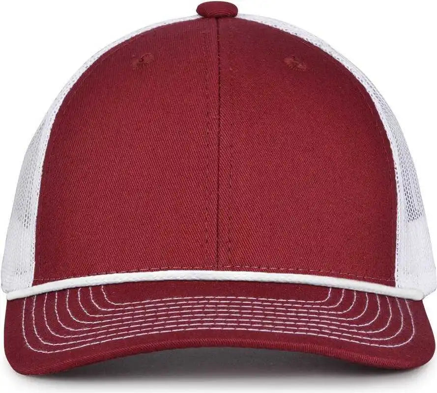 The Game Gb452r Rope Everyday Trucker Cap - Maroon White