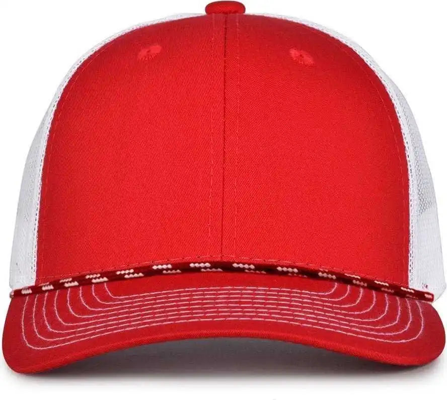 The Game Gb452r Rope Everyday Trucker Cap Red White / one Size Fits Most