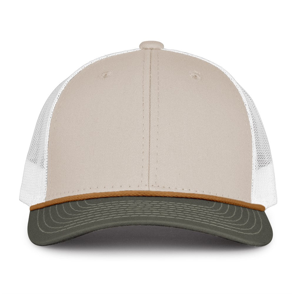 The Game Gb452r Rope Everyday Trucker Cap - Stone Light Olive White