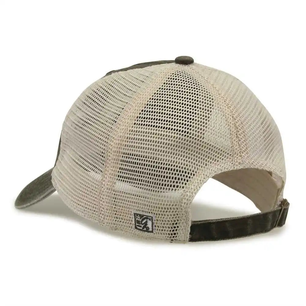 The Game Gb460 Pigment Dyed Twill &amp; Soft Trucker Cap Army Green Sand Olive / one Size Fits Most