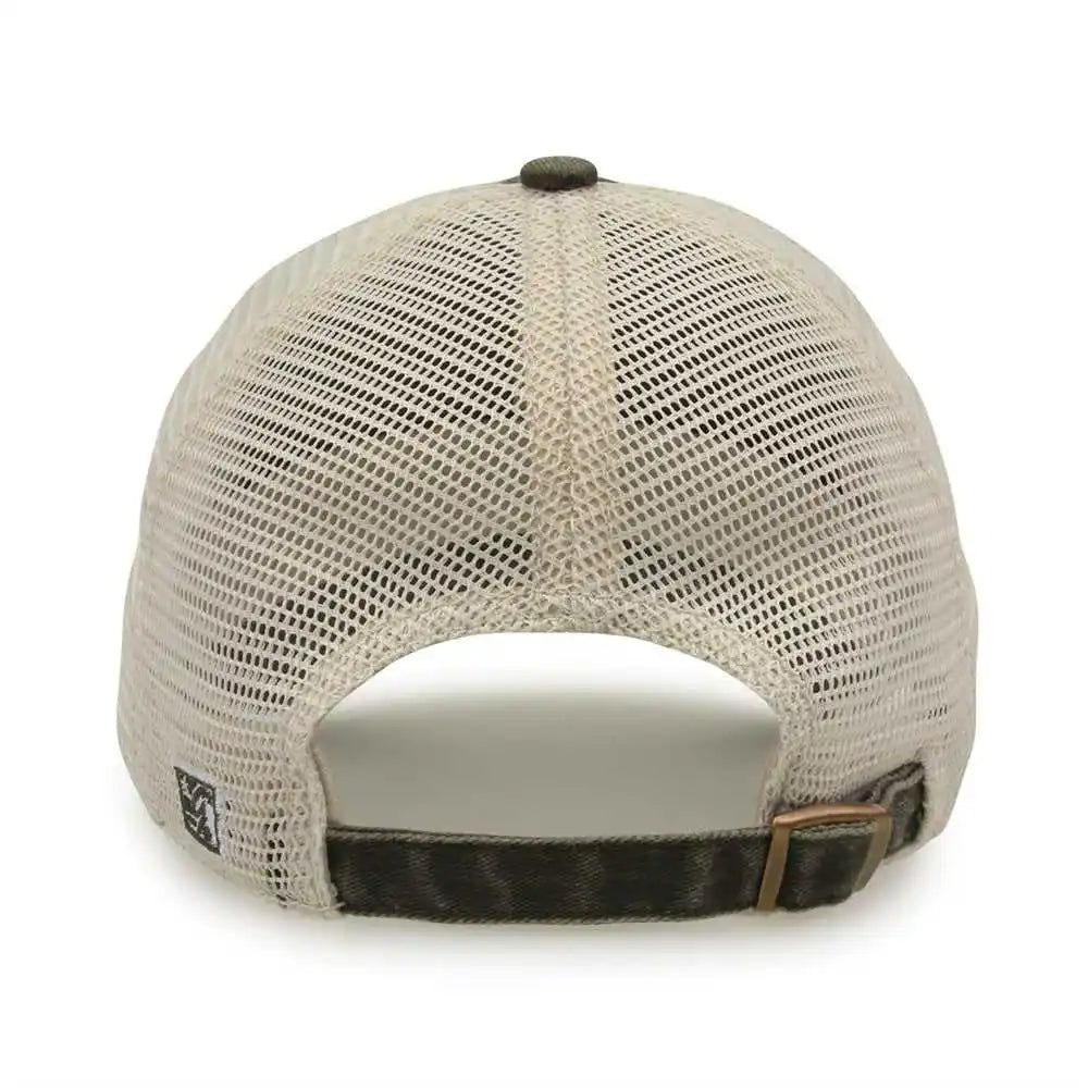 The Game Gb460 Pigment Dyed Twill &amp; Soft Trucker Cap Army Green Sand Olive / one Size Fits Most