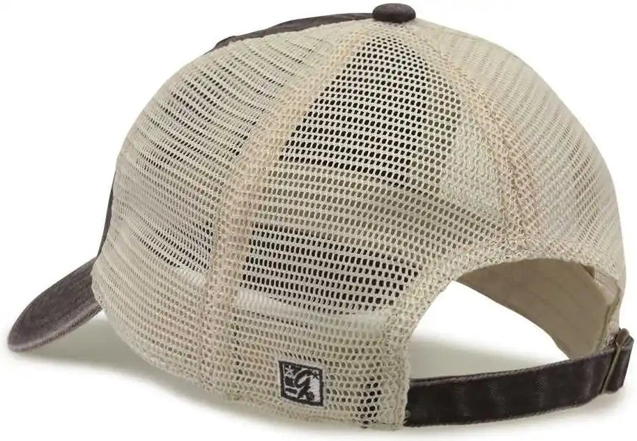 The Game Gb460 Pigment Dyed Twill & Soft Trucker Cap Black Sand / one Size Fits Most