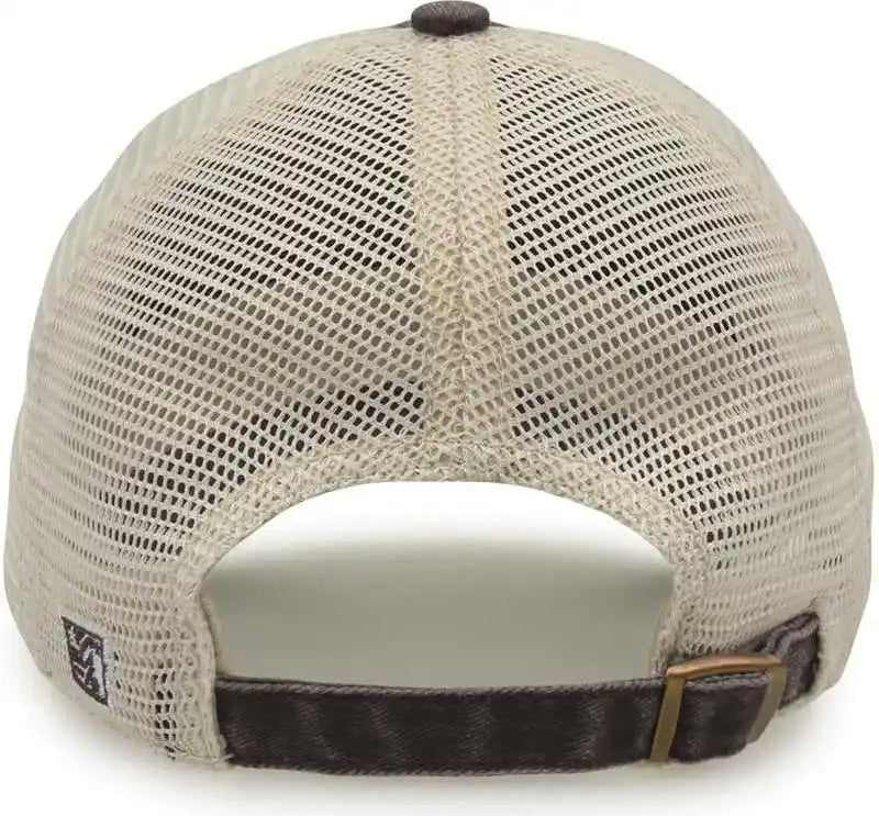 The Game Gb460 Pigment Dyed Twill & Soft Trucker Cap Black Sand / one Size Fits Most
