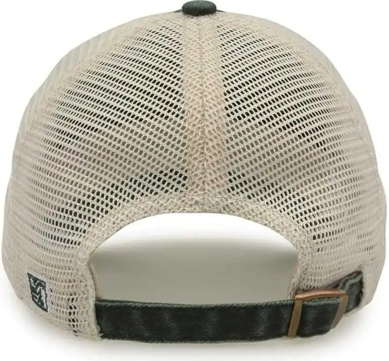 The Game Gb460 Pigment Dyed Twill & Soft Trucker Cap Bottle Green Sand Forest / one Size Fits Most