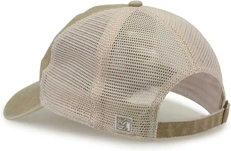 The Game Gb460 Pigment Dyed Twill & Soft Trucker Cap Kahki Sand / one Size Fits Most