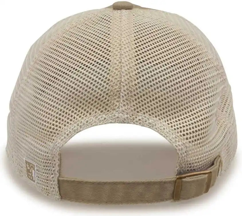 The Game Gb460 Pigment Dyed Twill & Soft Trucker Cap Kahki Sand / one Size Fits Most