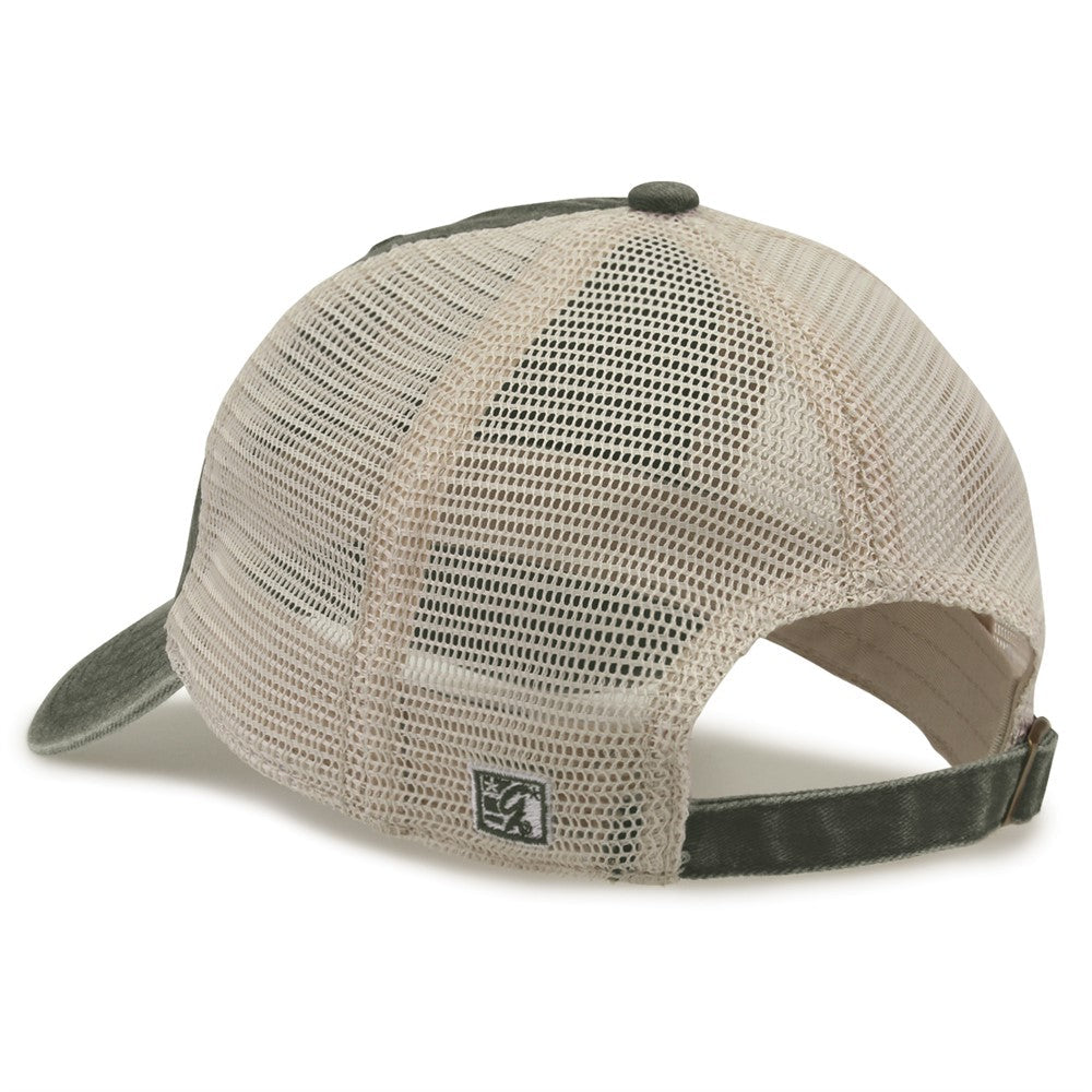 The Game Gb460 Pigment Dyed Twill & Soft Trucker Cap - Light Olive