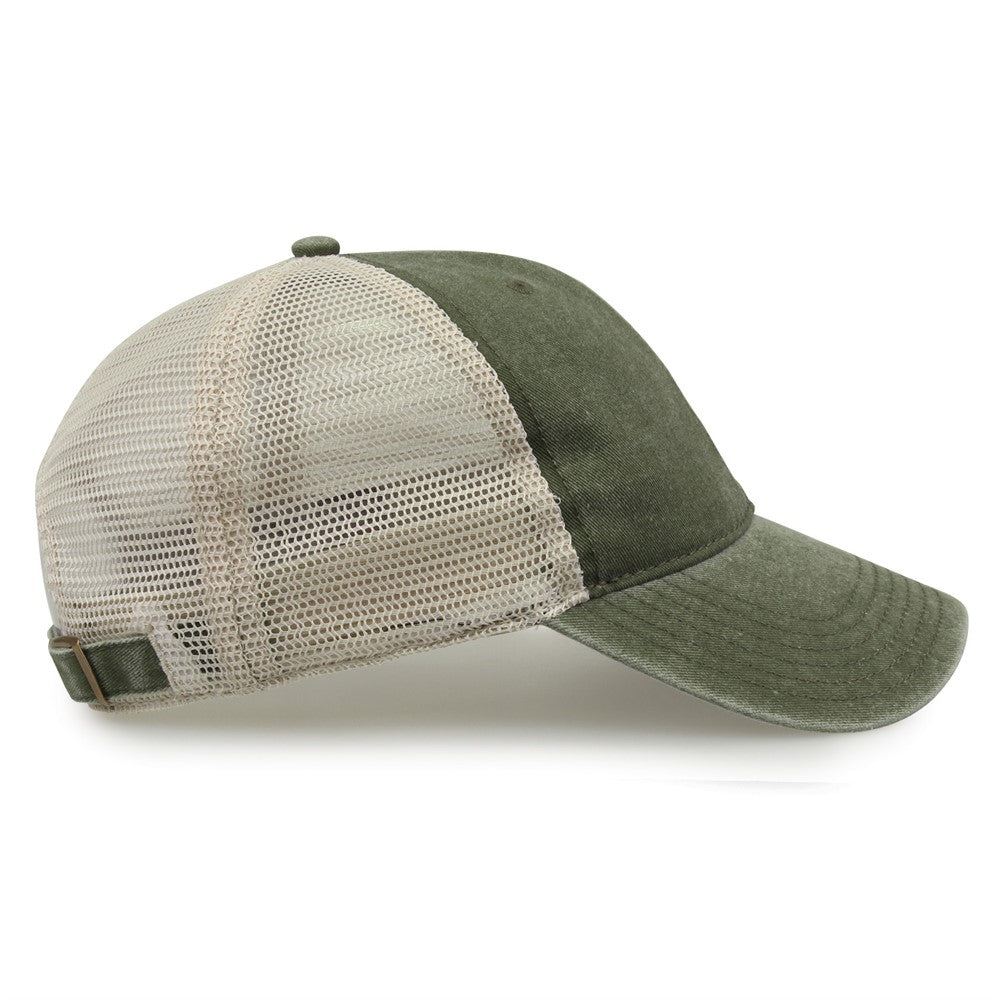 The Game Gb460 Pigment Dyed Twill & Soft Trucker Cap - Light Olive