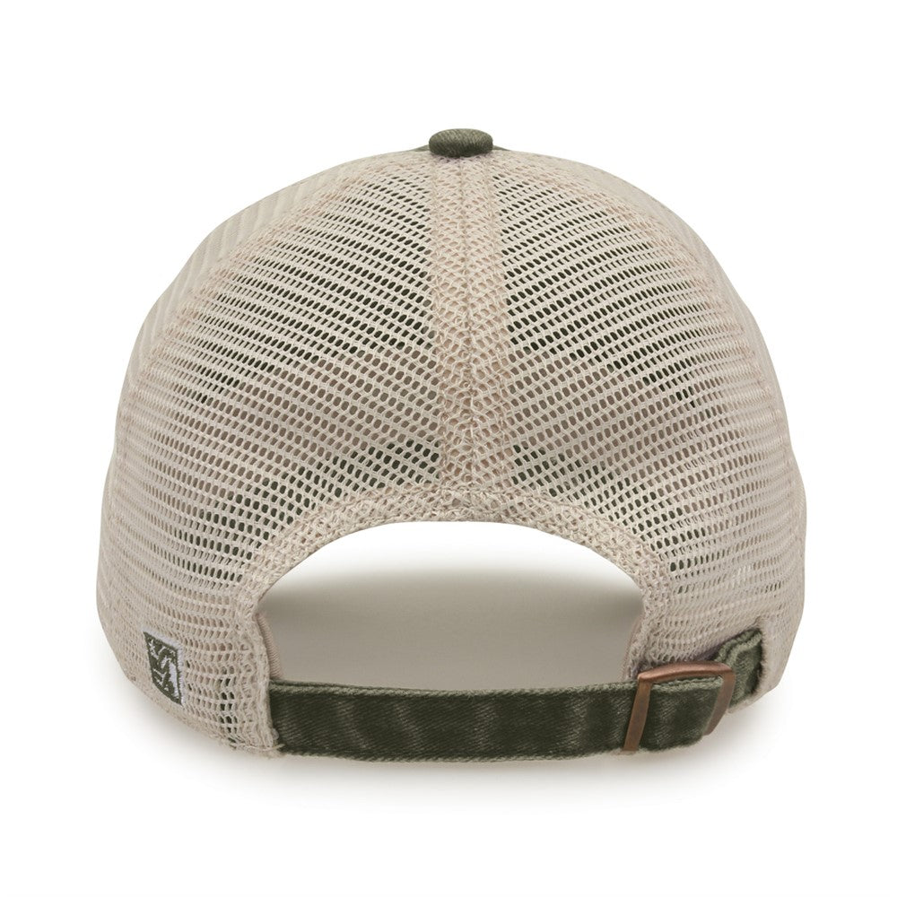 The Game Gb460 Pigment Dyed Twill & Soft Trucker Cap - Light Olive
