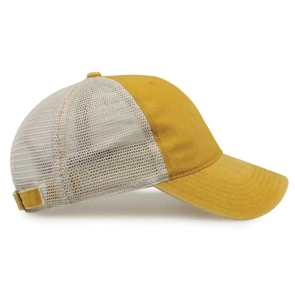 The Game Gb460 Pigment Dyed Twill &amp; Soft Trucker Cap Mustard Sand Gold / one Size Fits Most