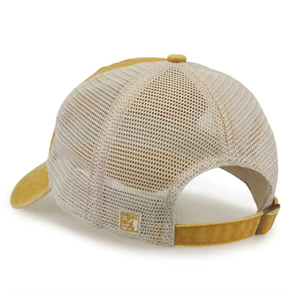 The Game Gb460 Pigment Dyed Twill &amp; Soft Trucker Cap Mustard Sand Gold / one Size Fits Most
