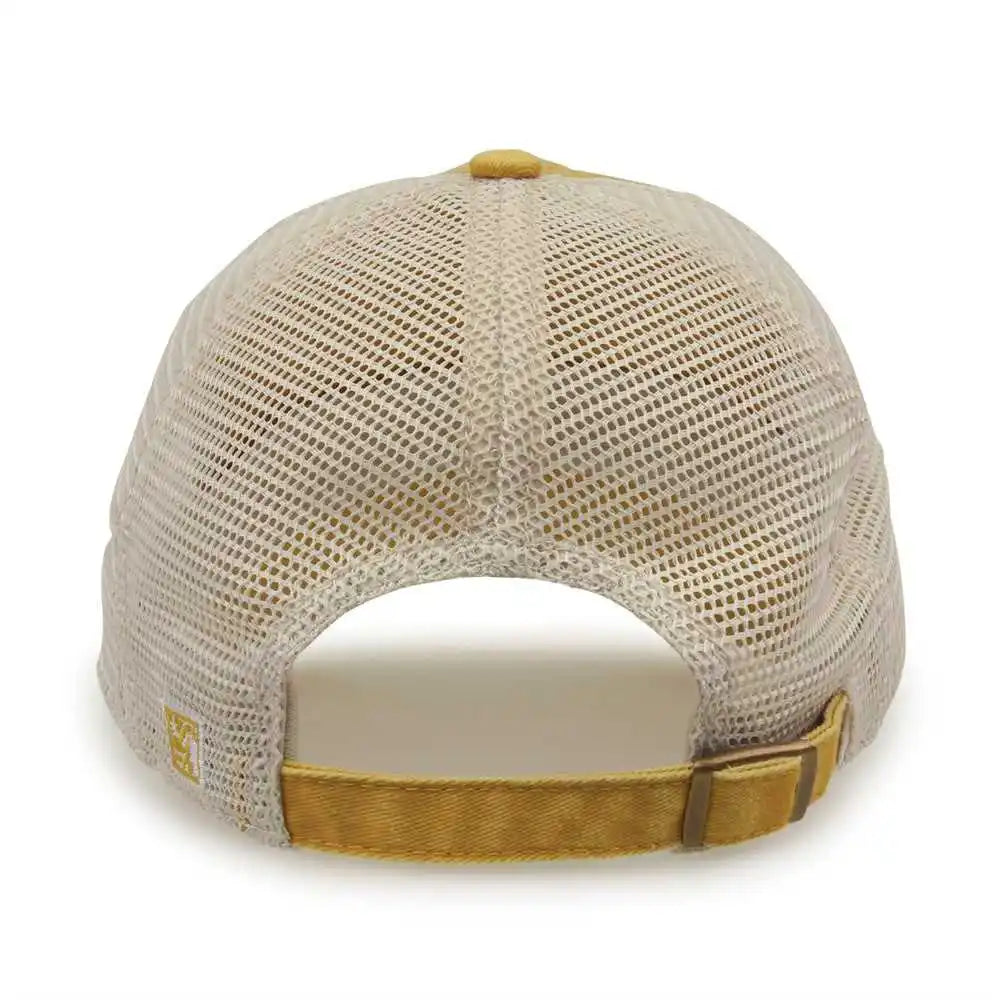 The Game Gb460 Pigment Dyed Twill &amp; Soft Trucker Cap Mustard Sand Gold / one Size Fits Most