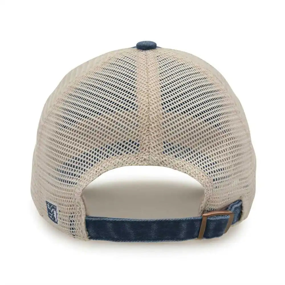 The Game Gb460 Pigment Dyed Twill & Soft Trucker Cap Navy Sand / one Size Fits Most