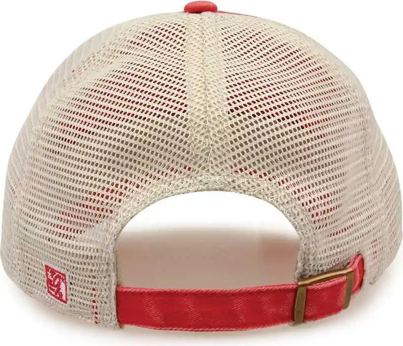 The Game Gb460 Pigment Dyed Twill &amp; Soft Trucker Cap Red Sand / one Size Fits Most