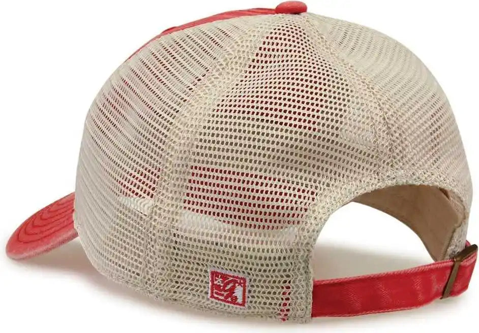 The Game Gb460 Pigment Dyed Twill &amp; Soft Trucker Cap Red Sand / one Size Fits Most