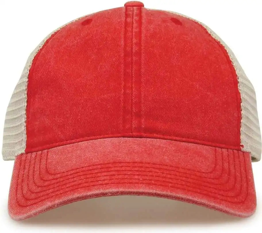 The Game Gb460 Pigment Dyed Twill & Soft Trucker Cap Red Sand / one Size Fits Most