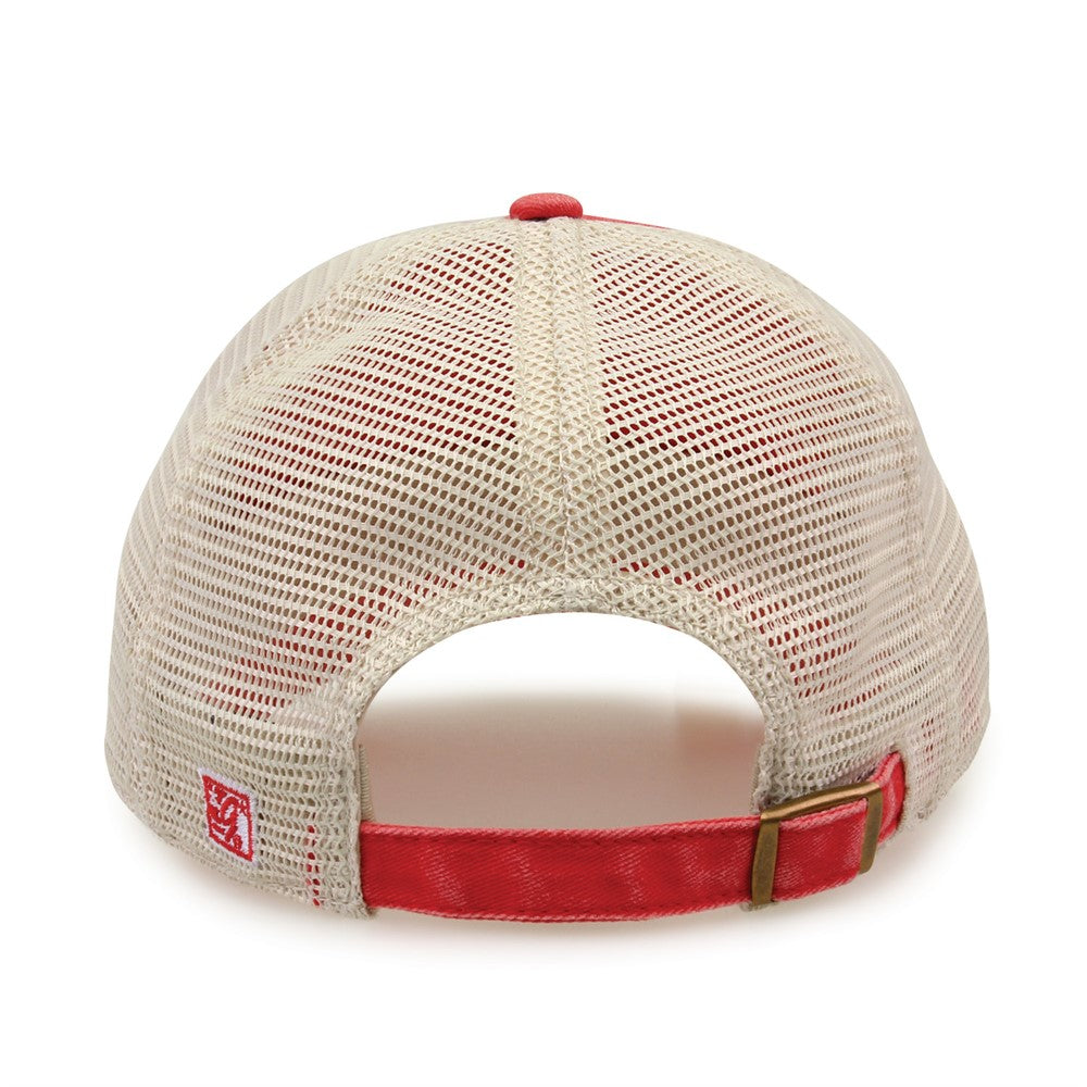 The Game Gb460 Pigment Dyed Twill & Soft Trucker Cap - Red