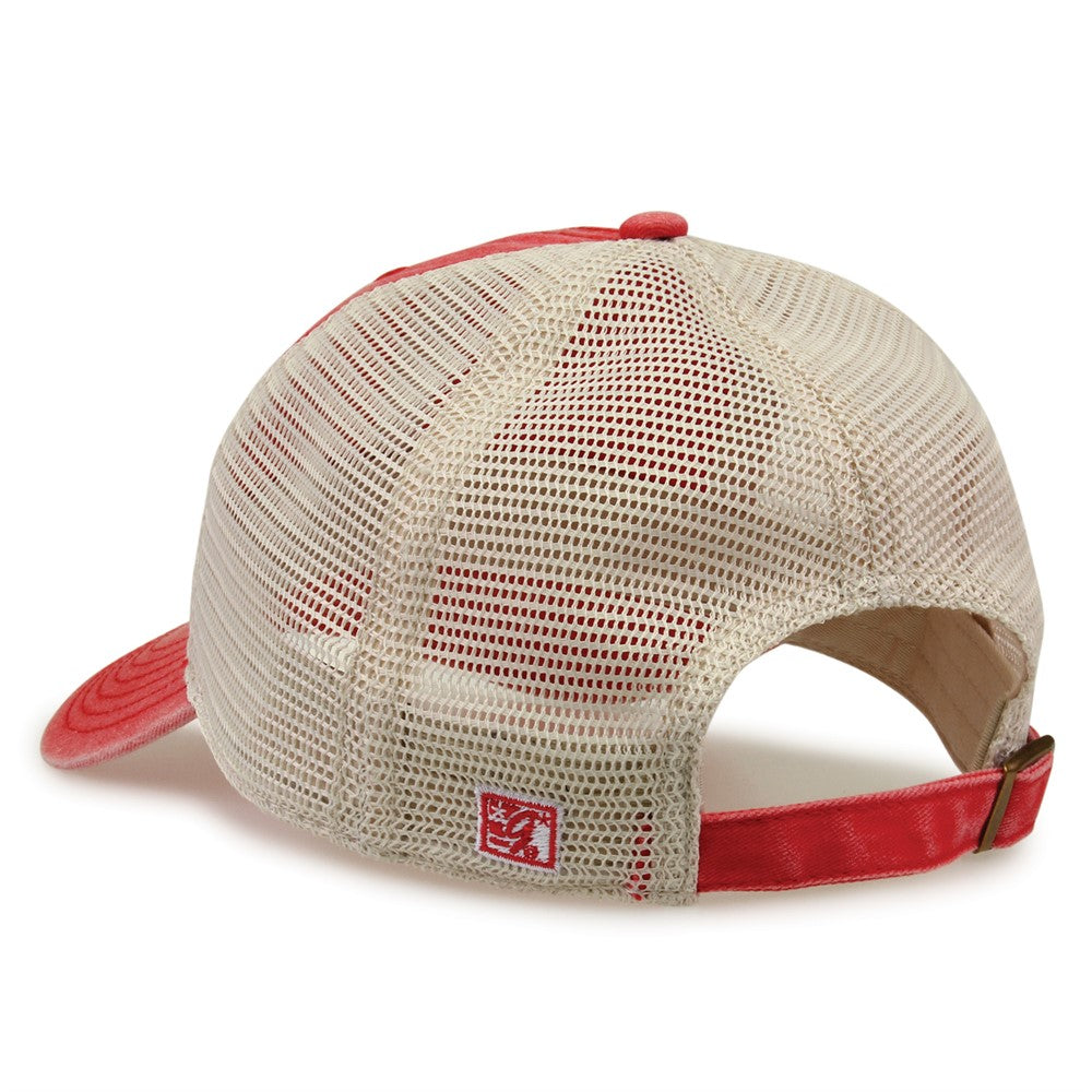 The Game Gb460 Pigment Dyed Twill & Soft Trucker Cap - Red