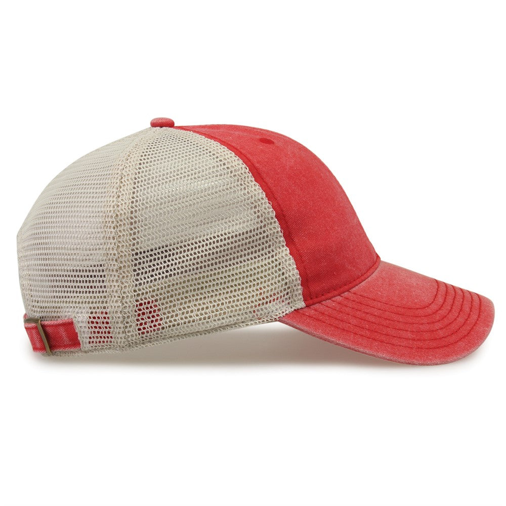 The Game Gb460 Pigment Dyed Twill & Soft Trucker Cap - Red