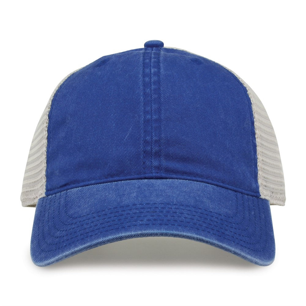 The Game Gb460 Pigment Dyed Twill & Soft Trucker Cap - Royal
