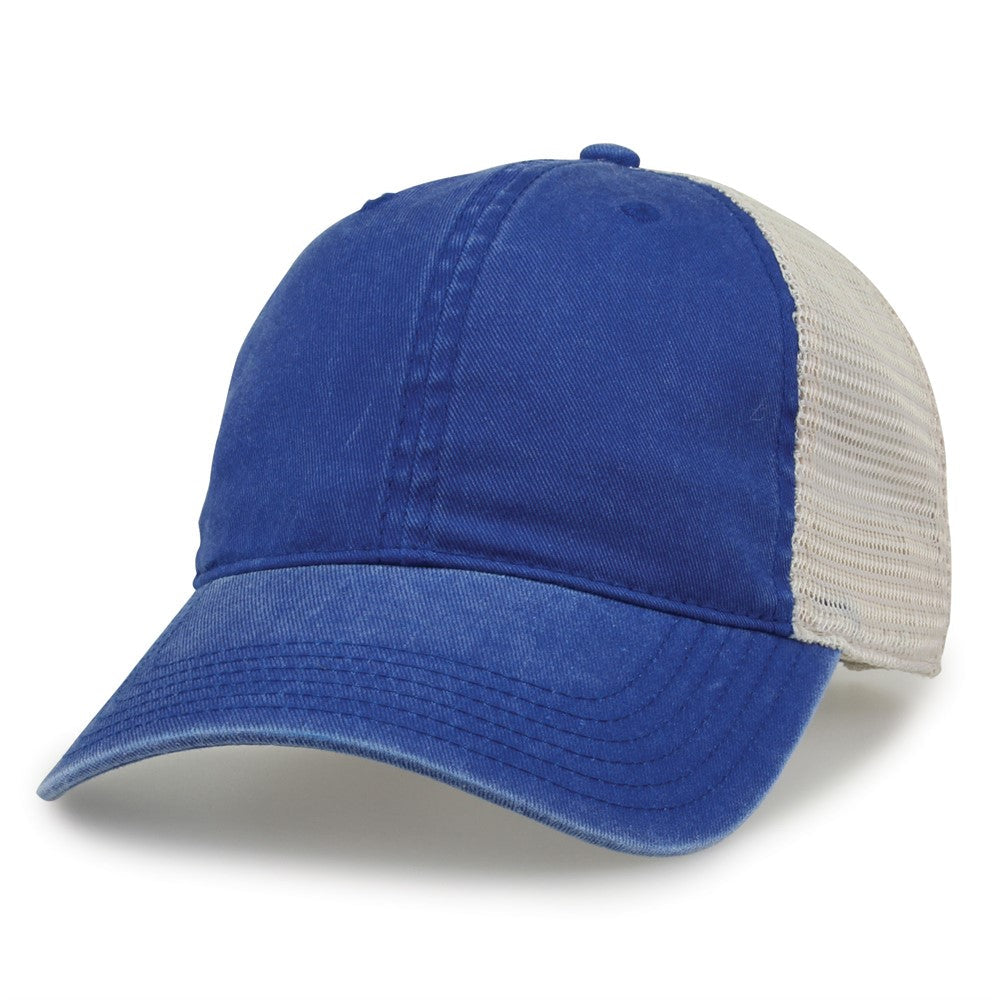 The Game Gb460 Pigment Dyed Twill & Soft Trucker Cap - Royal