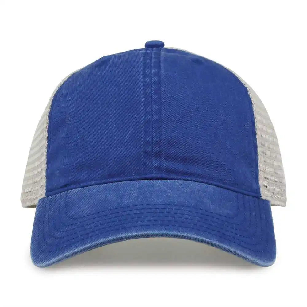The Game Gb460 Pigment Dyed Twill & Soft Trucker Cap Royal Sand / one Size Fits Most