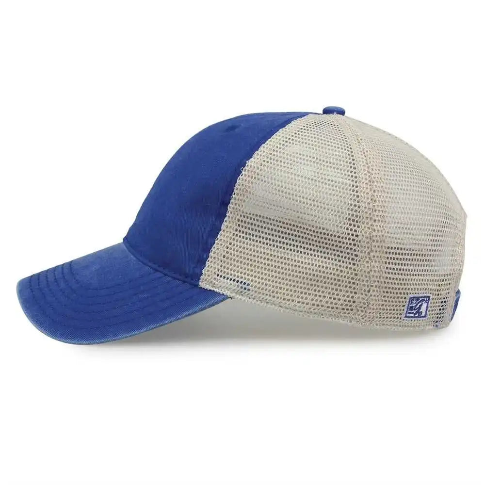 The Game Gb460 Pigment Dyed Twill & Soft Trucker Cap Royal Sand / one Size Fits Most