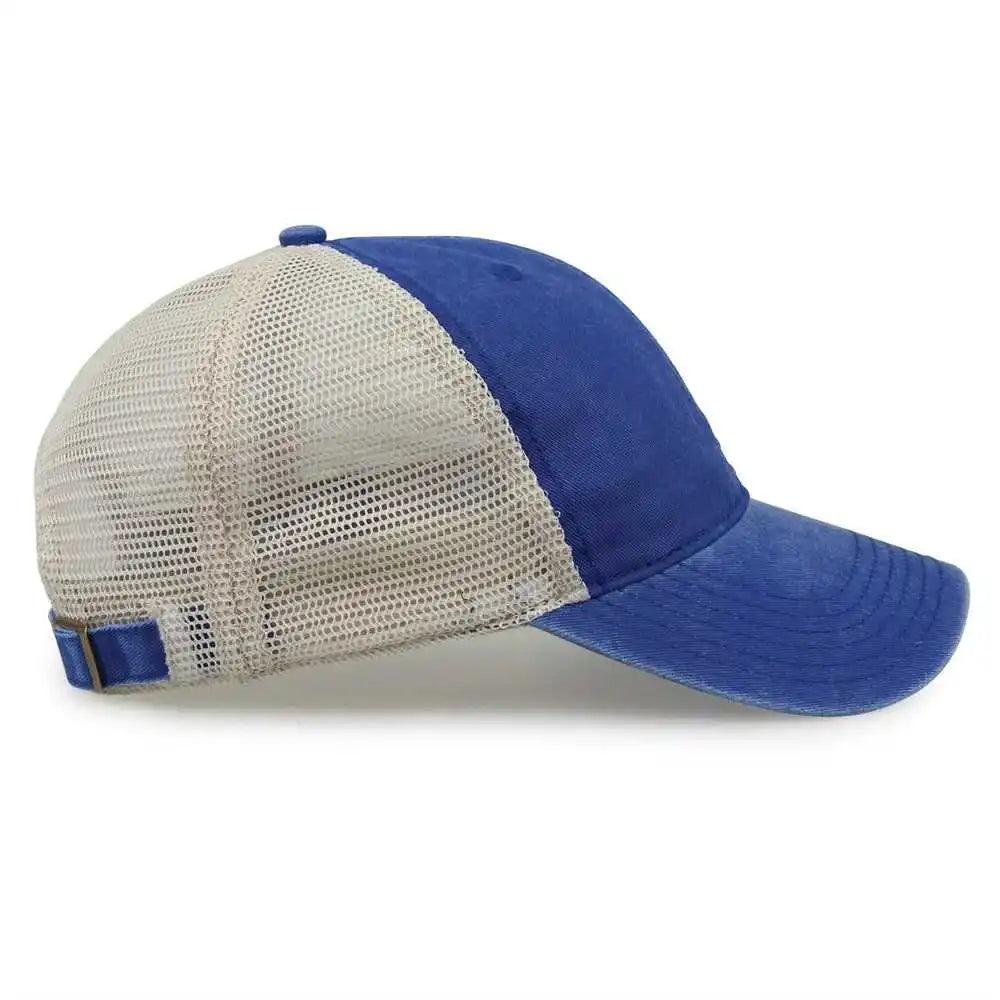 The Game Gb460 Pigment Dyed Twill & Soft Trucker Cap Royal Sand / one Size Fits Most