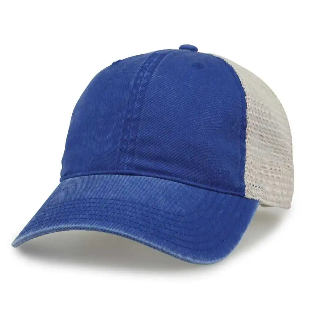 The Game Gb460 Pigment Dyed Twill & Soft Trucker Cap Royal Sand / one Size Fits Most
