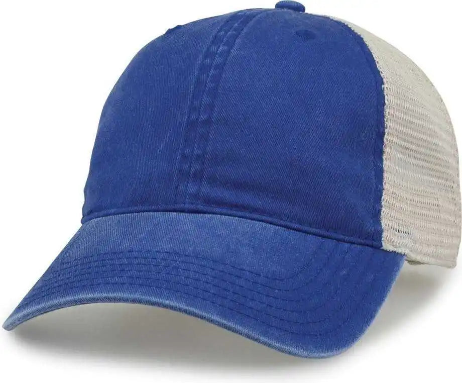 The Game Gb460 Pigment Dyed Twill & Soft Trucker Cap Royal Sand / one Size Fits Most