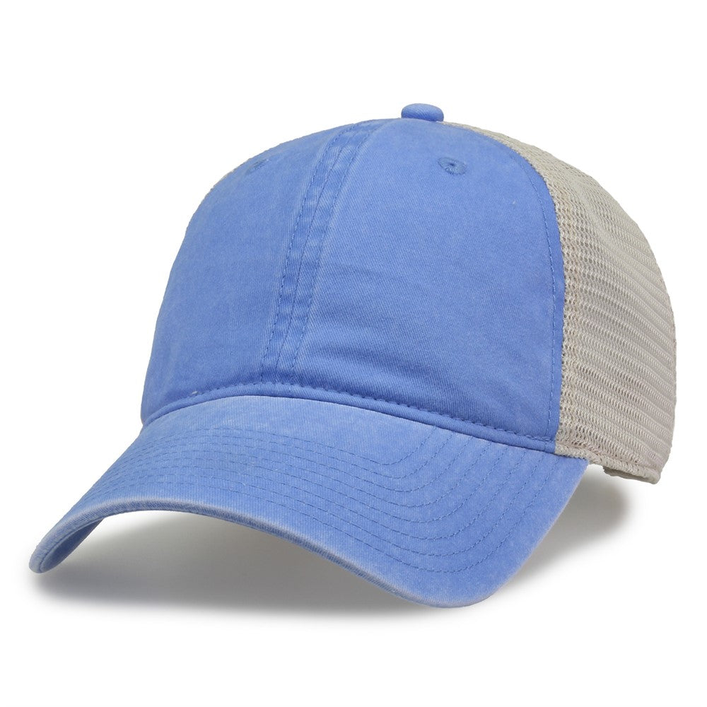The Game Gb460 Pigment Dyed Twill & Soft Trucker Cap - Sky Blue