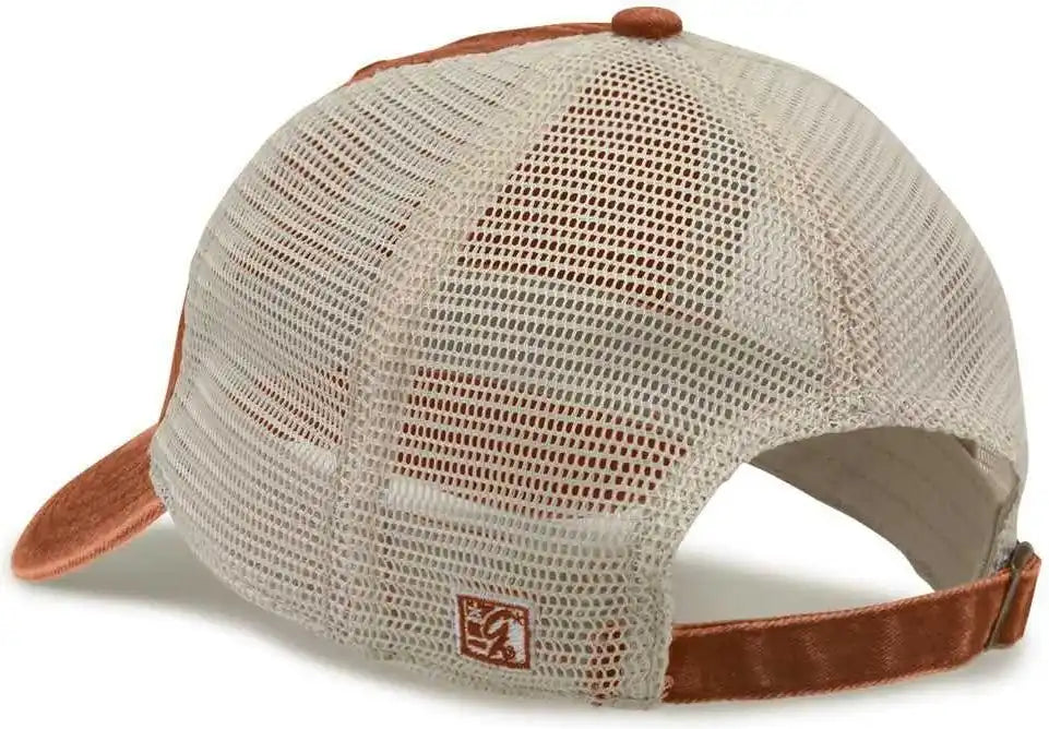 The Game Gb460 Pigment Dyed Twill & Soft Trucker Cap Texas Orange Sand / one Size Fits Most